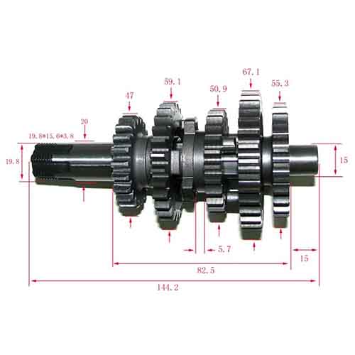 EJES Y ENGRANAJES DE CAMBIO SUZUKI AX100 STD