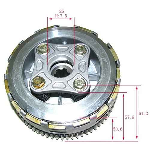 EMBRAGUE COMPLETO HONDA C100 BIZ/WAVE (CANASTA+CAMP.INTERIOR) STD