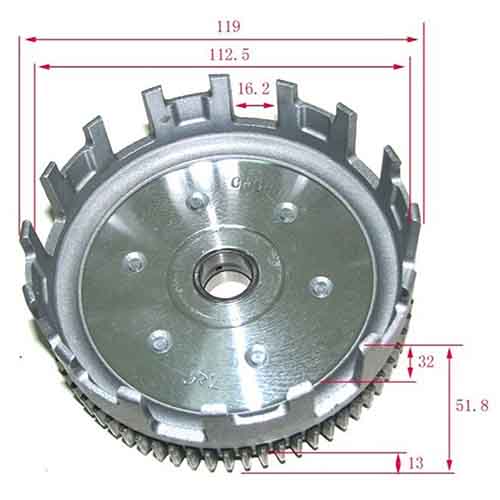 EMBRAGUE COMPLETO HONDA C100 BIZ/WAVE (CANASTA+CAMP.INTERIOR) STD