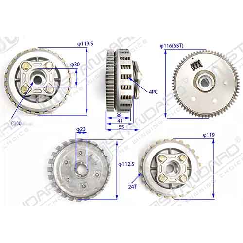 EMBRAGUE COMPLETO HONDA CB1 (4D/65T) STD