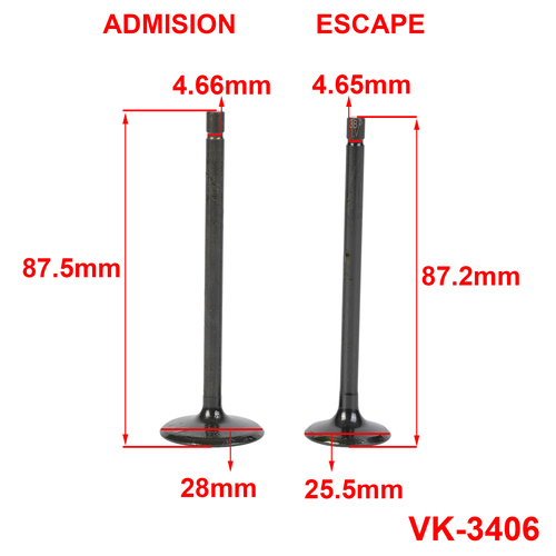 VALVULAS HONDA XL 250 R (JGO) 3B (VK-3406)