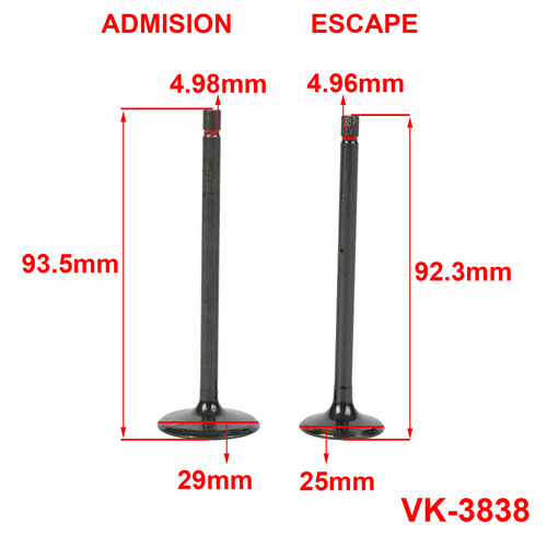 VALVULAS HONDA TITAN (04/05) (JGO) 3B (VK-3838)