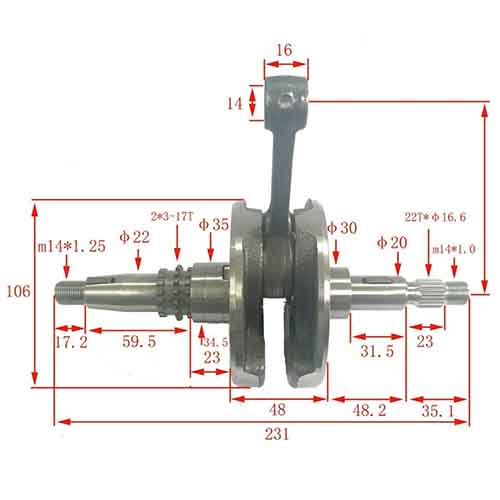 CIGUEÑAL COMPLETO HONDA CG150 TITAN/HONDA XR 150 L STD