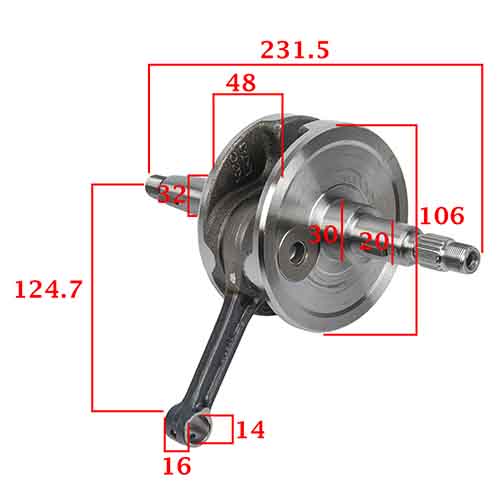 CIGUEÑAL COMPLETO HONDA GLH150 GAUCHA / XR150L STD 