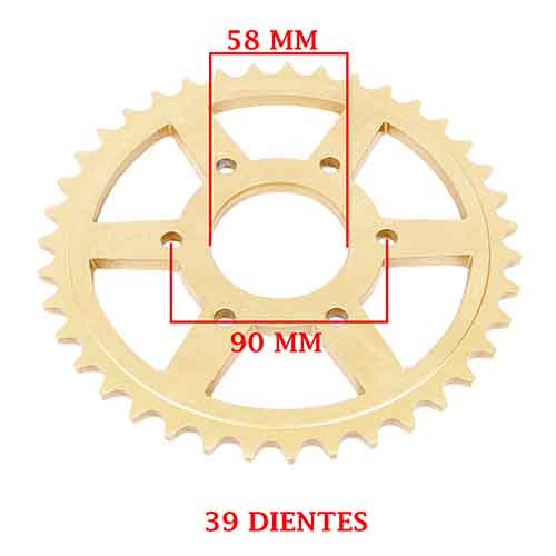 CORONA DE TRANSMISION BAJAJ ROUSER NS200 (Z39 6 AGUJEROS) CREUSO (1562-ARG)