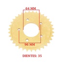 CORONA DE TRANSMISION HONDA CBX 250 TWISTER (200 XR S/ PROTEC) (Z35) CREUSO (1290-ARG)