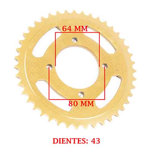 CORONA DE TRANSMISION YAMAHA YBR 125 E/ R/ ED-FULL (Z43) CREUSO (1168-ARG)