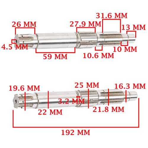 EJE SECUNDARIO (LARGO) (22mm VARIEDAD) ZANELLA 250 PATAGONIAN EAGLE CREUSO (4392-000)