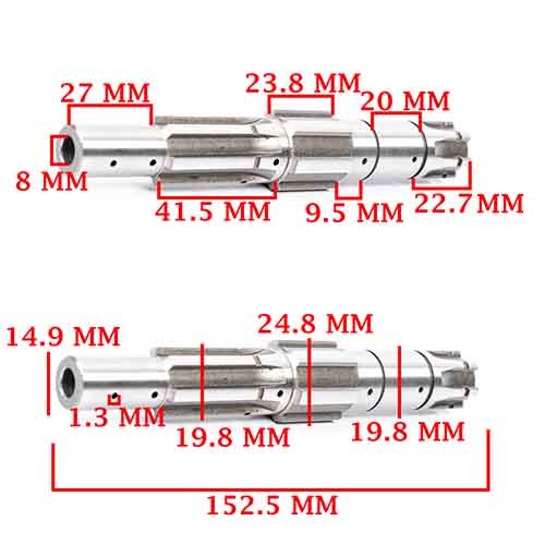 EJE SECUNDARIO BAJAJ 220 ROUSER/ NAKED/ AVENGER CUSTOM (4T) CREUSO (7979-000)