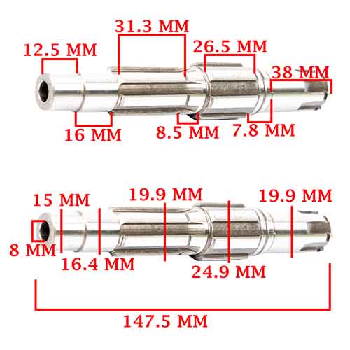 EJE SECUNDARIO HONDA 125 CG (MODELO VIEJO) (4T) CREUSO (1132-000)