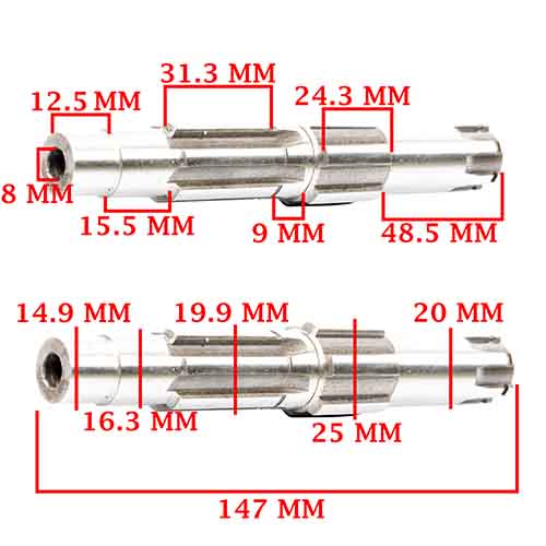 EJE SECUNDARIO HONDA 125/ 150 CG TITAN / KS-ES-D (+2000) / 125 FAN (4T) CREUSO (3909-000)