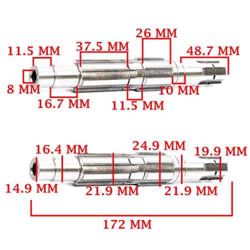 EJE SECUNDARIO MOTOMEL 200 DAKAR/ 200 SR/ 200 SKUA/ 200 SIRIUS/ 250 XPLORA (4T) CREUSO (5815-000)