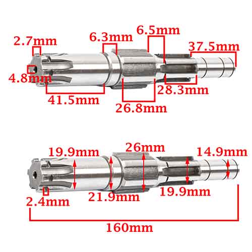 EJE SECUNDARIO YAMAHA 125 YBR E/ED-FULL/ KS/ R CREUSO (7159-000)