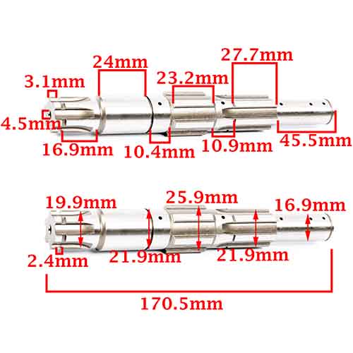EJE SECUNDARIO YAMAHA FZ16 CREUSO (7070-000)