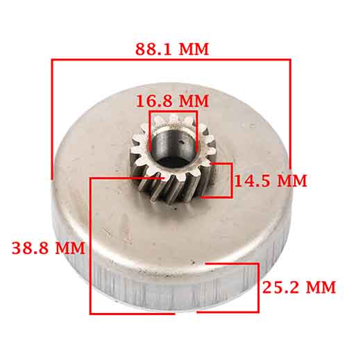 CAMPANA DE EMBRAGUE P/BUJE C/DIENTE HELICOIDAL Z-15 ZANELLA 5 V1/V3/SOL/FIRE/CARGA (2T) CREUSO (298-000)