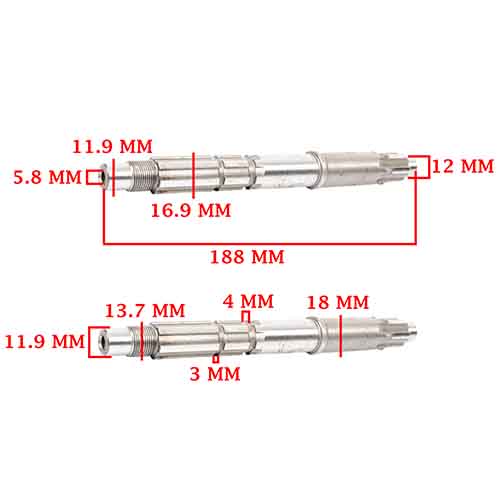 CONJUNTO ARBOL PRIMARIO ZANELLA 70/ 90 SOL AUTOMATIC/ MONOMARCHA (4T) CREUSO (4140-000)