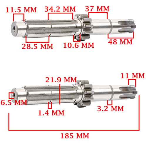 EJE PRIMARIO Z-11 BETA 250 MOTARD/ CHRONO/ TR 2.5/ 300 EURO (4T) CREUSO (7877-000)
