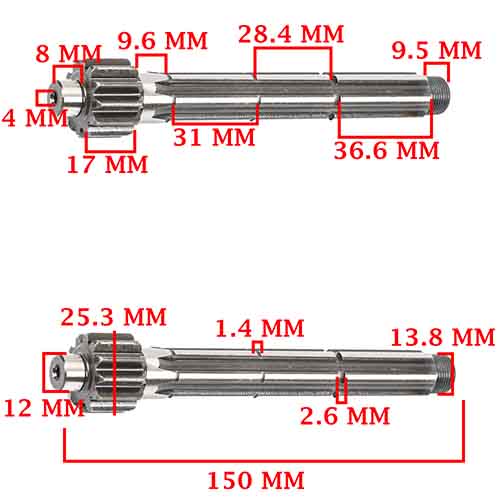 EJE PRIMARIO Z-12 HONDA 100 WAVE NF-M3/MH3/FULL/WAVE 110 NF NEW WAVE 4T CREUSO (3528-000)