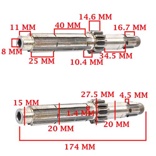 EJE PRIMARIO Z-13 MONDIAL 254 HD -A (+02) (4T) CREUSO (7409-000)