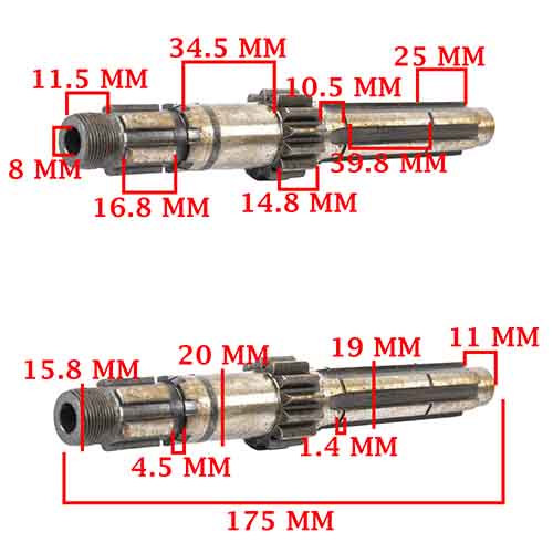 EJE PRIMARIO Z-13 MOTOMEL 250 CUSTOM DRESSER/250 HAWKER/250 RIDER CREUSO (5909-000)