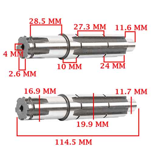 EJE SECUNDARIO COMPETICION 100/110/125 MODELO "SUPER PRO" (4T) CREUSO (8207-PRO)