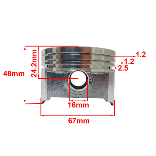 KIT CILINDRO + PISTON MOTOMEL XPLORA 250/MOTORES CHINOS 250CC VARILLERO RECORRIDO 65MM (67MM) STD