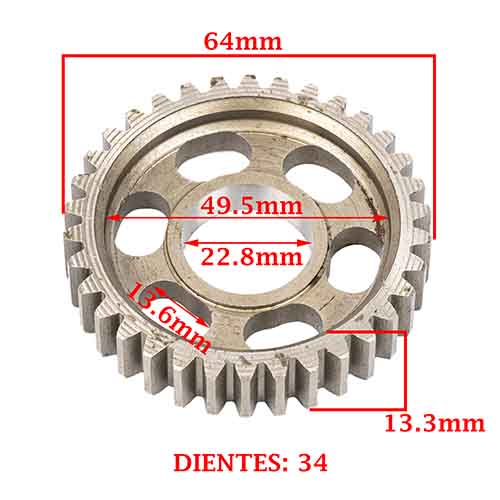 ENGRANAJE 1 VEL. S/SECUNDARIO Z-34 HONDA 100 WAVE NF-M3/MH3/FULL/WAVE CREUSO (3520-000)