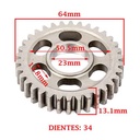 ENGRANAJE 1° VELOCIDAD SOBRE SECUNDARIO Z-34 GUERRERO-MAGIC 100 G/ 100 GD CREUSO (3200-100)