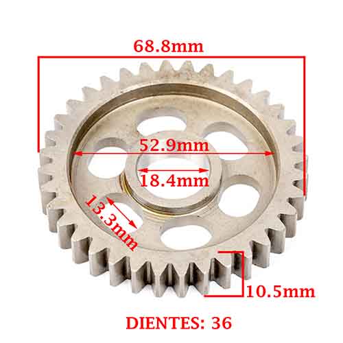 ENGRANAJE 1° VELOCIDAD SOBRE SECUNDARIO Z-36 BAJAJ 220 ROUSER/ NAKED CREUSO (7974-000)