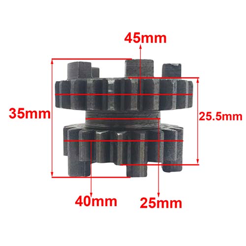 ENGRANAJE 5° Y 6° VELOCIDAD SOBRE PRIMARIO Z-20-23 (DOBLE) ZANELLA 200 ZR OHC (4T) CREUSO (8326-000)