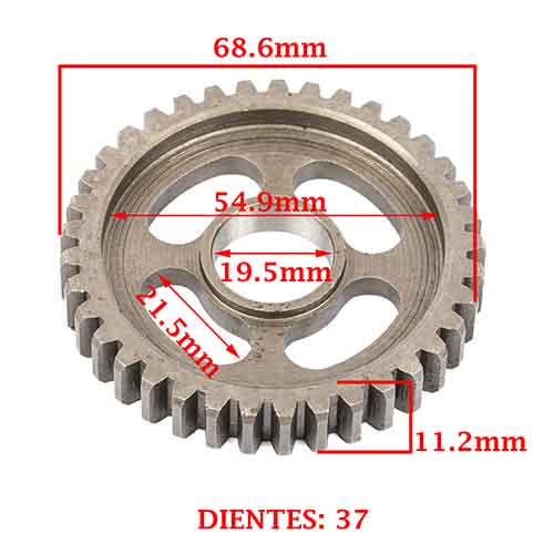 ENGRANAJE 1° VELOCIDAD SOBRE SECUNDARIO Z-37 ZANELLA 200 ZR OHC (4T) CREUSO (8327-000)