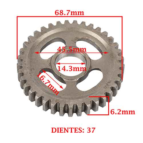 ENGRANAJE 1° VELOCIDAD SOBRE SECUNDARIO Z-37 ZANELLA 250 ZR GTA (4T) CREUSO (8384-000)