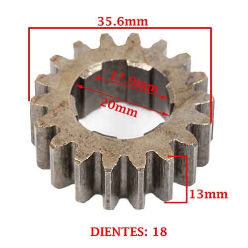 ENGRANAJE 2 VEL. S/PRIMARIO Z-18 ZANELLA 250 PATAGONIAN EAGLE 4T CREUSO (4387-000)