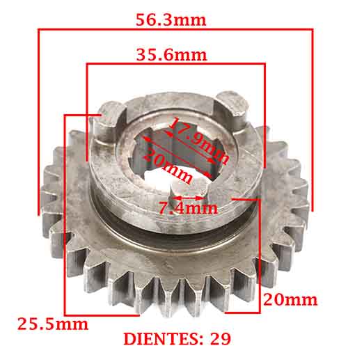 ENGRANAJE 2 VEL. S/SECUNDARIO Z-29 HONDA 100 WAVE NF-M3/MH3/FULL/WAVE CREUSO (3521-000)
