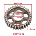 ENGRANAJE 2 VEL. S/SECUNDARIO Z-32 ZANELLA 250 PATAGONIAN EAGLE 4T CREUSO (4382-000)