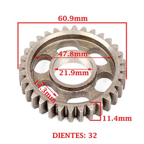 ENGRANAJE 2° VEL. S/SECUNDARIO Z-32 MONDIAL 254 HD -A (MODELO NUEVO) (+02) (4T) CREUSO (7401-000)