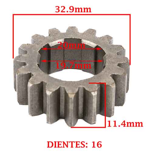 ENGRANAJE 2° VELOCIDAD SOBRE PRIMARIO Z-16 ZANELLA 250 ZR GTA (4T) CREUSO (8380-000)