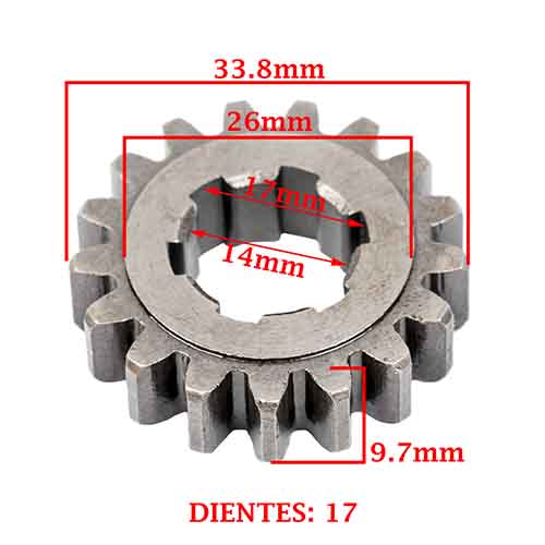 ENGRANAJE 2° VELOCIDAD SOBRE PRIMARIO Z-17 BAJAJ 135 ROUSER -LS (4T) CREUSO (7950-000)
