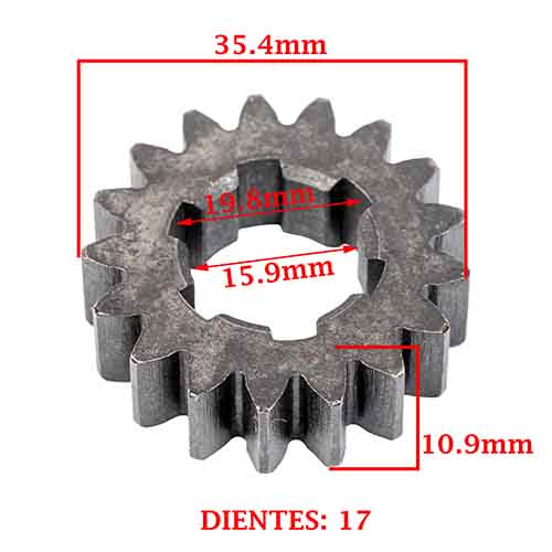 ENGRANAJE 2° VELOCIDAD SOBRE PRIMARIO Z-17 BAJAJ 220 ROUSER/ NAKED CREUSO (7970-000)