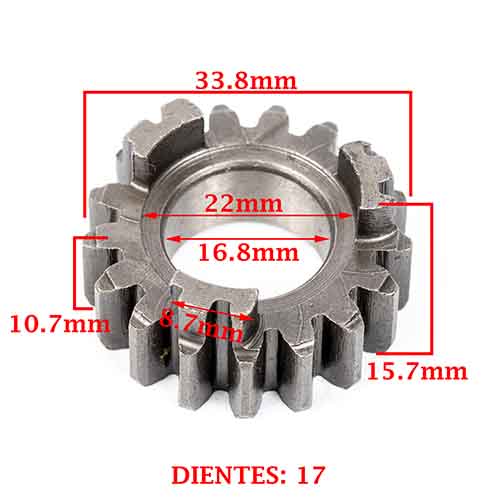 ENGRANAJE 2° VELOCIDAD SOBRE PRIMARIO Z-17 GUERRERO-MAGIC 100 G/ 100 GD CREUSO (3208-100)