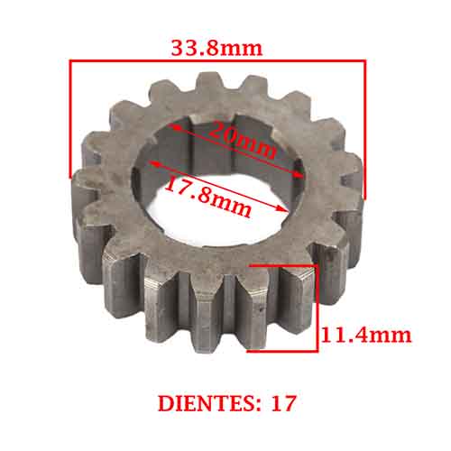 ENGRANAJE 2° VELOCIDAD SOBRE PRIMARIO Z-17 HONDA 125/ 150 CG TITAN/ 125 FAN (4T) CREUSO (3905-000)