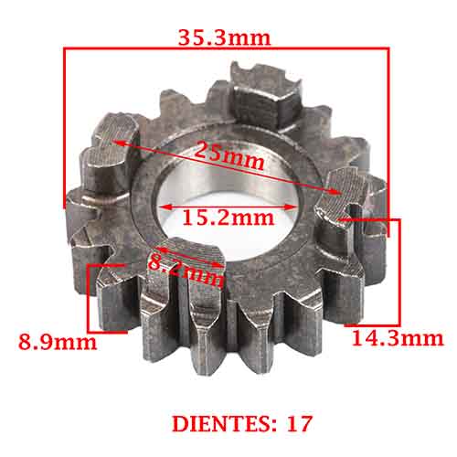 ENGRANAJE 2° VELOCIDAD SOBRE PRIMARIO Z-17 YAMAHA 105 T CRYPTON D/ ED (4T) CREUSO (7007-000)