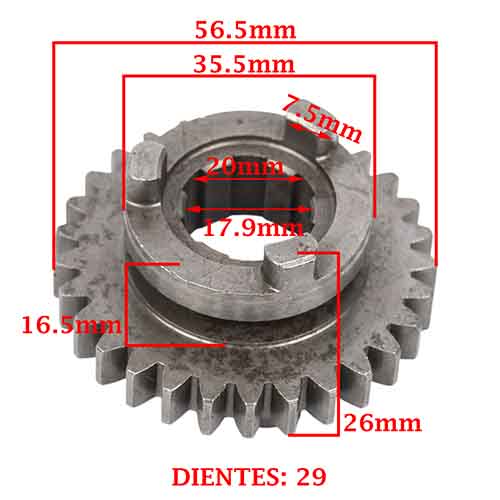 ENGRANAJE 2° VELOCIDAD SOBRE SECUNDARIO Z-29 GUERRERO-MAGIC 100 G/ 100 GD CREUSO (3201-100)