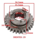 ENGRANAJE 2° VELOCIDAD SOBRE SECUNDARIO Z-29 GUERRERO-MAGIC 100 G/ 100 GD CREUSO (3201-100)