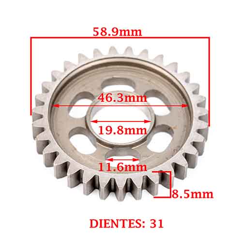 ENGRANAJE 2° VELOCIDAD SOBRE SECUNDARIO Z-31 BAJAJ 135 ROUSER -LS (4T) CREUSO (7955-000)