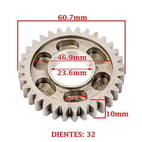 ENGRANAJE 2° VELOCIDAD SOBRE SECUNDARIO Z-32 BAJAJ 220 ROUSER/ NAKED CREUSO (7975-000)
