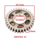 ENGRANAJE 2° VELOCIDAD SOBRE SECUNDARIO Z-32 BAJAJ 220 ROUSER/ NAKED CREUSO (7975-000)