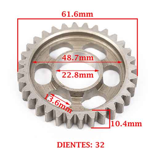 ENGRANAJE 2° VELOCIDAD SOBRE SECUNDARIO Z-32 HONDA 125/ 150 CG TITAN/ 125 FAN (4T) CREUSO (3901-000)
