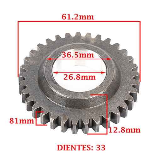 ENGRANAJE 2° VELOCIDAD SOBRE SECUNDARIO Z-33 YAMAHA 105 T CRYPTON/ D/ ED (4T) CREUSO (7003-000)