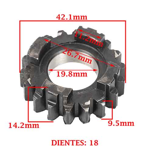 ENGRANAJE 3 VEL. S/PRIMARIO Z-18 BRAVA 150 ALTINO 4T CREUSO (7656-000)